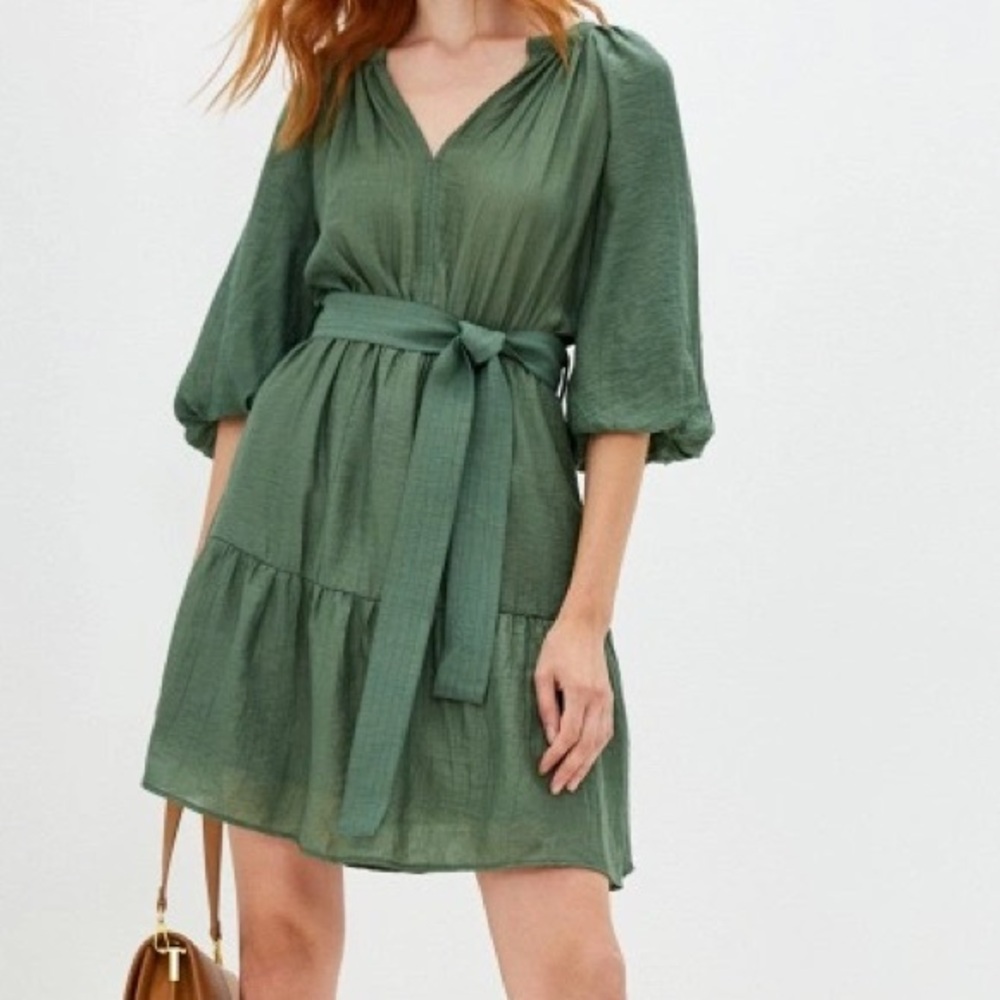 Mango || green flowy dress